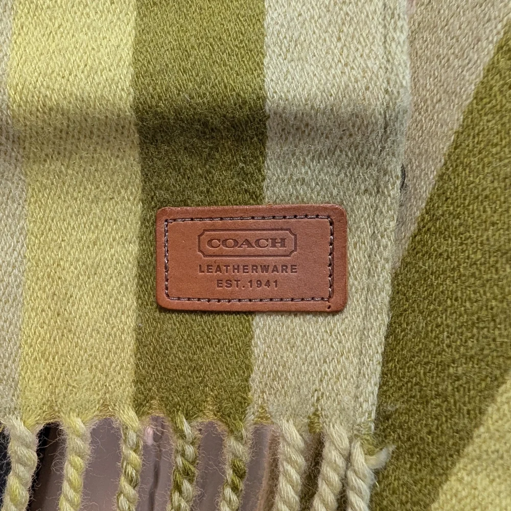 Vintage Coach Wool Striped Scarf Shawl Wrap